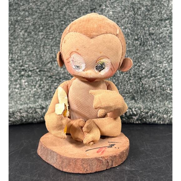 Original Shibaten Monkey With Banana 1960 Japanese Doll - Picture 11 of 13